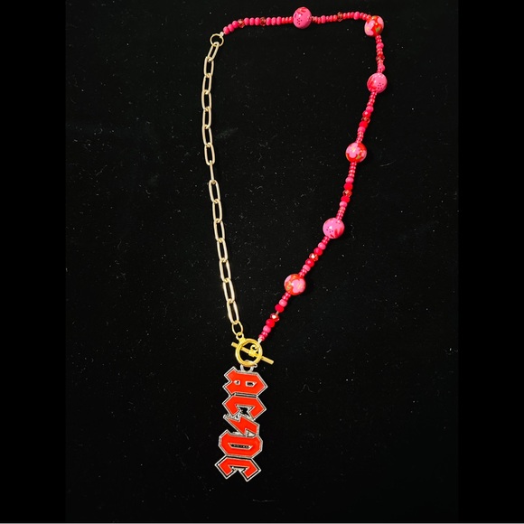 AC/DC Red Pendant Necklace - Picture 2 of 2